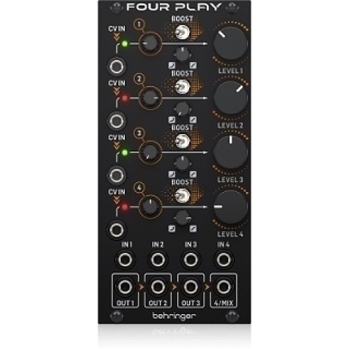 Behringer FOUR PLAY — četru VCA un miksera modulis Behringer FOUR PLAY — četru VCA un miksera modulis