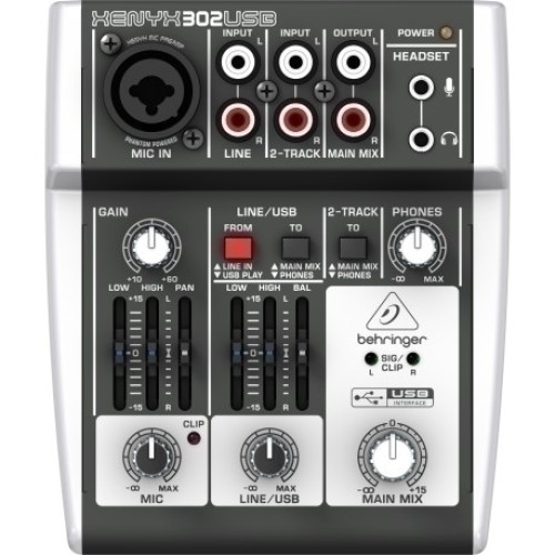 Behringer XENYX 302USB — kompaktā USB mikserpults Behringer XENYX 302USB — kompaktā USB mikserpults