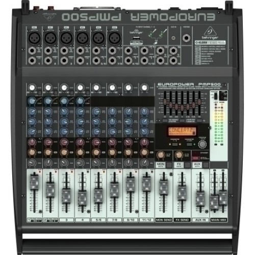 Behringer PMP500 — mikserpults ar pastiprinātāju
