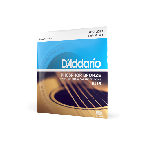 D’Addario EJ16 Phosphor Bronze 12–53 akustiskās ģitāras stīgas D’Addario EJ16 Phosphor Bronze 12–53 akustiskās ģitāras stīgas