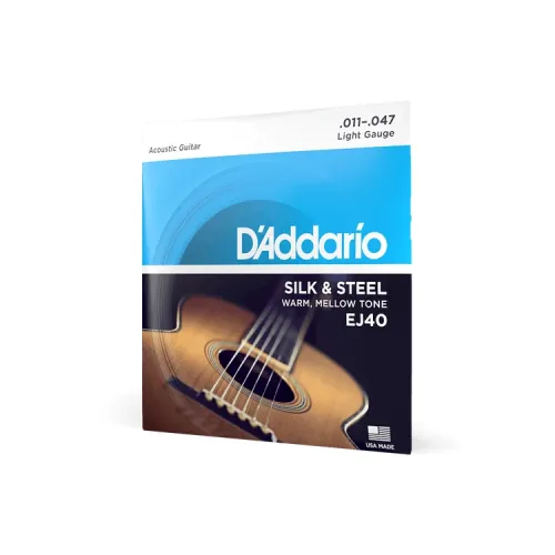 D’Addario EJ40 Silk & Steel 11–47 — akustiskās ģitāras stīgas