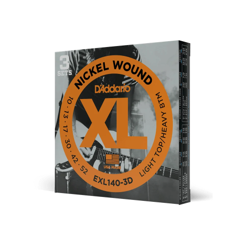 D’Addario EXL140-3D XL Nickel Wound 10–52 elektriskās ģitāras stīgas — 3 komplekti D’Addario EXL140-3D XL Nickel Wound 10–52 elektriskās ģitāras stīgas — 3 komplekti