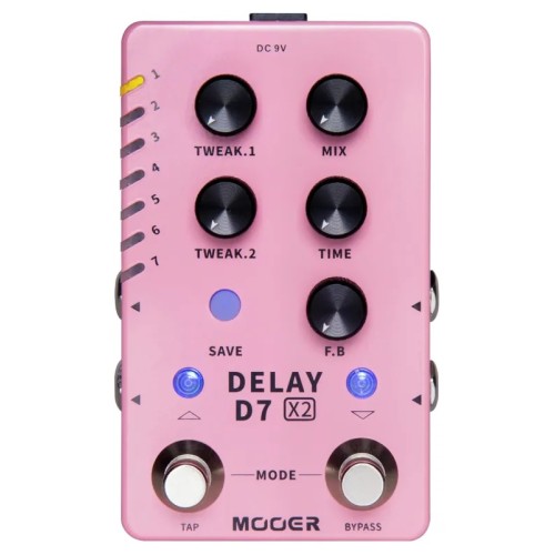 Mooer D7 X2 Delay - Multi-Delay pedālis Mooer D7 X2 Delay - Multi-Delay pedālis