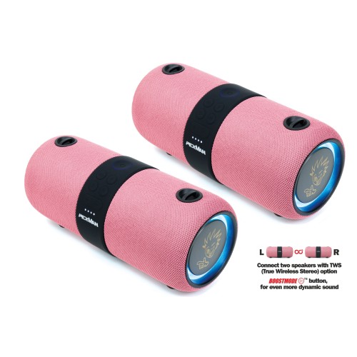 PexMan STEREO PM-10P — Bluetooth skaļruņu pāris (rozā) PexMan STEREO PM-10P — Bluetooth skaļruņu pāris (rozā)