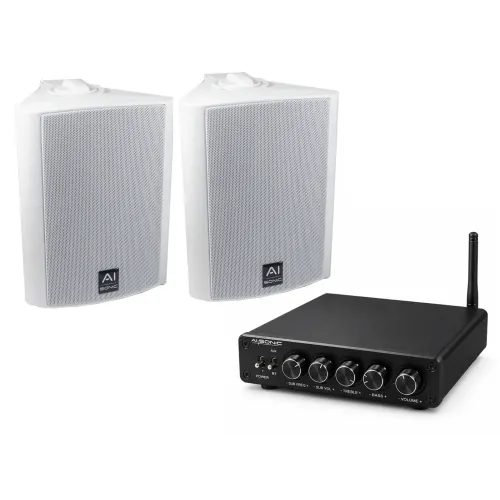 AI-Sonic BTA3.200 + OD-52W — pastiprinātāja un āra skaļruņu komplekts (balta)