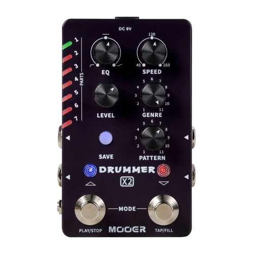 Mooer Drummer X2 - bungu mašīnas pedālis Mooer Drummer X2 - bungu mašīnas pedālis