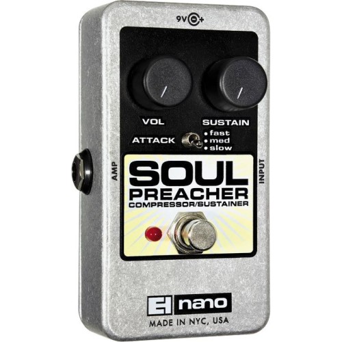 Electro-Harmonix Soul Preacher — kompresora/sustainer pedālis Electro-Harmonix Soul Preacher — kompresora/sustainer pedālis