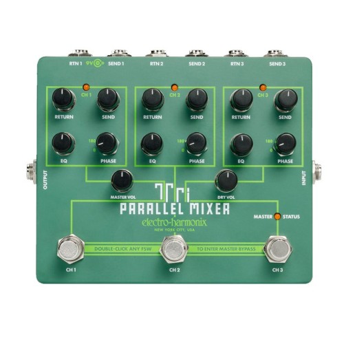Electro-Harmonix Tri Parallel Mixer — paralēlo efektu mikseris Electro-Harmonix Tri Parallel Mixer — paralēlo efektu mikseris