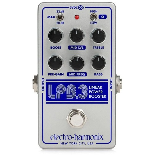 Electro-Harmonix LPB-3 — boost un ekvalaizera pedālis Electro-Harmonix LPB-3 — boost un ekvalaizera pedālis