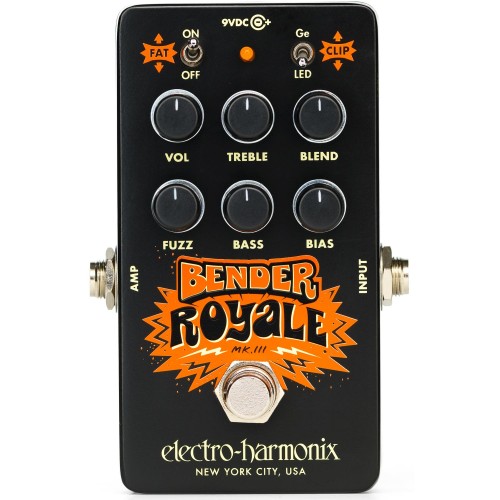 Electro-Harmonix Bender Royale Black — germānija fuzz pedālis, melns Electro-Harmonix Bender Royale Black — germānija fuzz pedālis, melns