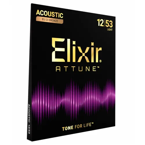 Elixir 23052 Attune 80/20 Bronze Light 12–53 — akustiskās ģitāras stīgas Elixir 23052 Attune 80/20 Bronze Light 12–53 — akustiskās ģitāras stīgas