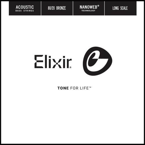 Elixir 15765 Nanoweb 80/20 Bronze .065 — atsevišķa akustiskās basģitāras stīga