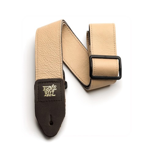 Ernie Ball Tri-Glide 2in Italian Leather Guitar Strap/Bass Strap - Tan — ģitāras un basa siksna