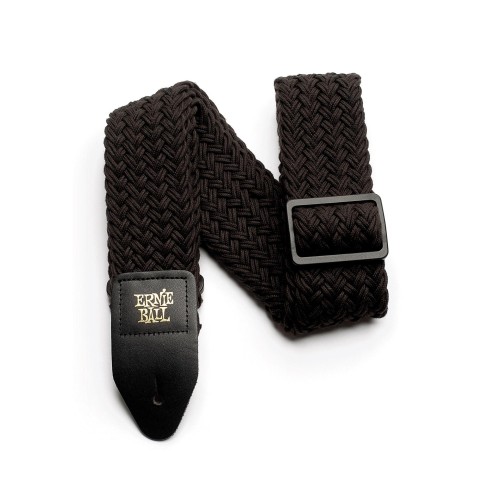 Ernie Ball Raven Black Polyspun Strap — ģitāras un basa siksna Ernie Ball Raven Black Polyspun Strap — ģitāras un basa siksna
