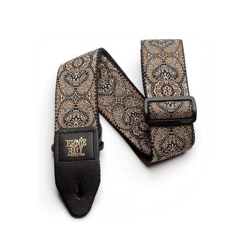 Ernie Ball Classic Jacquard Guitar Strap/Bass Strap - Gold & Black Paisley — ģitāras un basa siksna Ernie Ball Classic Jacquard Guitar Strap/Bass Strap - Gold & Black Paisley — ģitāras un basa siksna