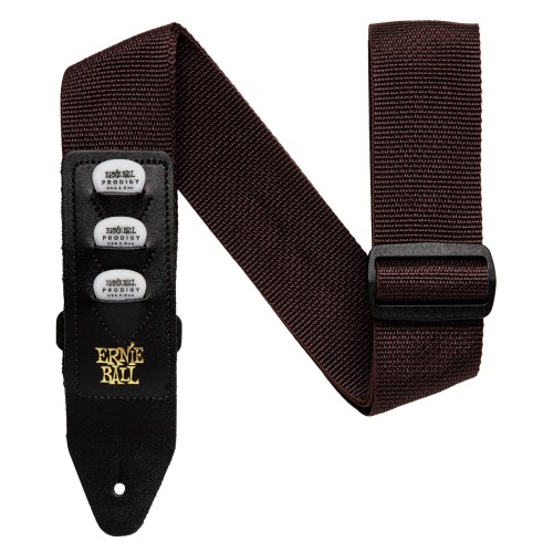 Ernie Ball Polypro Pickholder Guitar Strap/Bass Strap - Brown — ģitāras un basa siksna Ernie Ball Polypro Pickholder Guitar Strap/Bass Strap - Brown — ģitāras un basa siksna