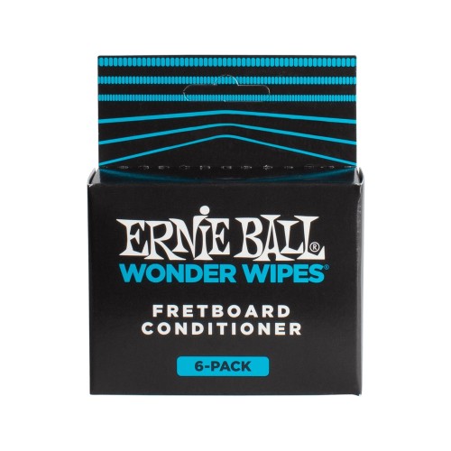 Ernie Ball Wonder Wipes Fretboard Conditioner - 6 paku iepakojums — instrumenta kopšanas līdzeklis