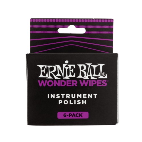 Ernie Ball Wonder Wipes Instrument Polish - 6 paku iepakojums — instrumenta kopšanas līdzeklis