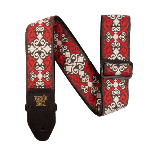 Ernie Ball Red Trellis Jacquard Strap — guitar and bass strap