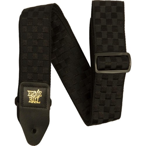 Ernie Ball Classic Jacquard Guitar Strap/Bass Strap - Black Checkers — ģitāras un basa siksna