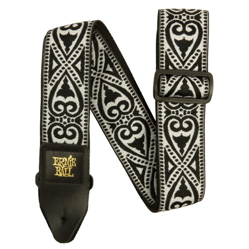 Ernie Ball Classic Jacquard Guitar Strap/Bass Strap - Black Heart — guitar and bass strap