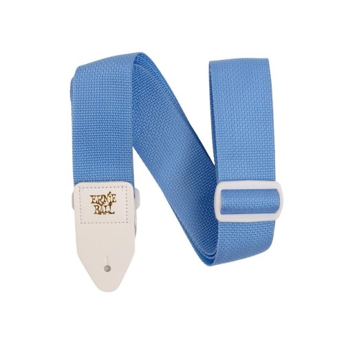 Ernie Ball Polypro Guitar Strap/Bass Strap - Soft Blue w/ White — ģitāras un basa siksna