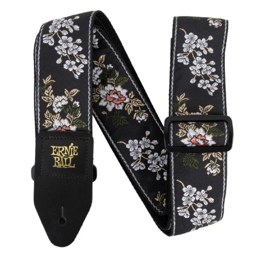 Ernie Ball Classic Jacquard Guitar Strap/Bass Strap - White Blossom — ģitāras un basa siksna Ernie Ball Classic Jacquard Guitar Strap/Bass Strap - White Blossom — ģitāras un basa siksna