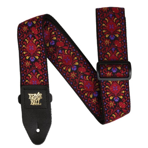 Ernie Ball Classic Jacquard Guitar Strap/Bass Strap - Crimson Royal Bloom — ģitāras un basa siksna Ernie Ball Classic Jacquard Guitar Strap/Bass Strap - Crimson Royal Bloom — ģitāras un basa siksna