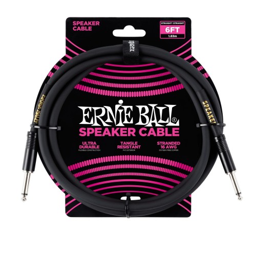 Ernie Ball Classic Speaker Cable Straight/Straight 6ft - Black — skaļruņu vads Ernie Ball Classic Speaker Cable Straight/Straight 6ft - Black — skaļruņu vads
