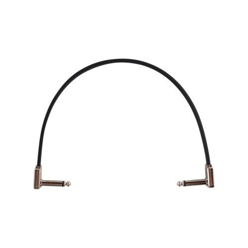 Ernie Ball Flat Ribbon Patch Cable 12in - Black - Single — pedāļu savienojuma vads