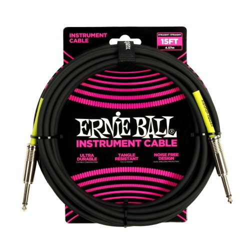 Ernie Ball Classic Instrument Cable Straight/Straight 15ft - Black — instrumentu vads Ernie Ball Classic Instrument Cable Straight/Straight 15ft - Black — instrumentu vads