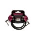 Ernie Ball Flat Ribbon Stereo Patch Cable 24in - Black - 2 paku iepakojums — pedāļu savienojuma vads