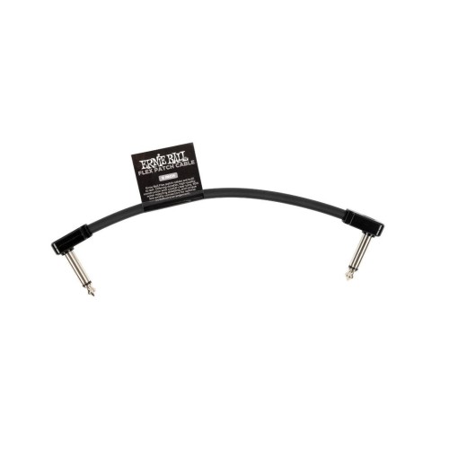 Ernie Ball Flex Patch Cable 6in - Black - Single — pedāļu savienojuma vads