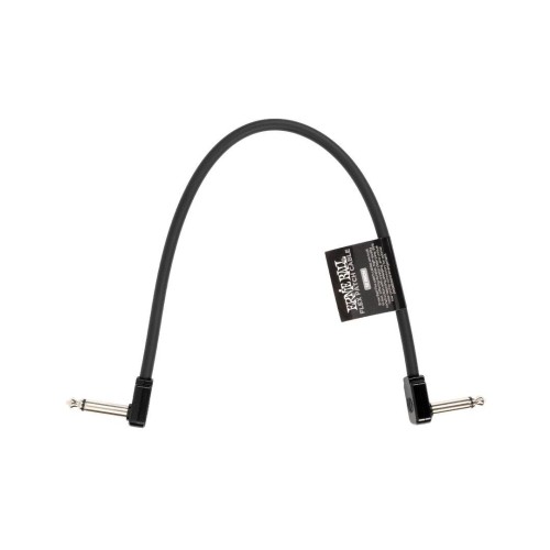 Ernie Ball Flex Patch Cable 12in - Black - Single — pedāļu savienojuma vads