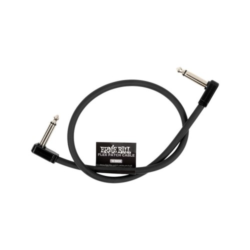 Ernie Ball Flex Patch Cable 18in - Black - Single — pedāļu savienojuma vads