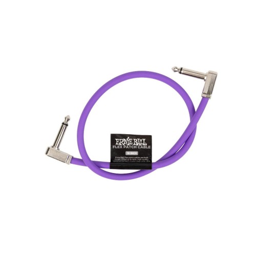 Ernie Ball Flex Patch Cable 18in - Purple - Single — pedāļu savienojuma vads Ernie Ball Flex Patch Cable 18in - Purple - Single — pedāļu savienojuma vads