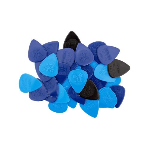 Ernie Ball Mixed Thickness Nylon Picks (Thin, Medium, Heavy) bag of 50 — mediatori