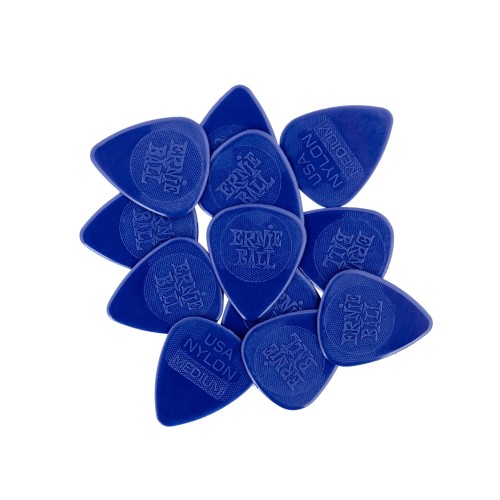 Ernie Ball Nylon Guitar Picks - Medium 0.72mm Dark Blue - 12 paku iepakojums — mediatori Ernie Ball Nylon Guitar Picks - Medium 0.72mm Dark Blue - 12 paku iepakojums — mediatori