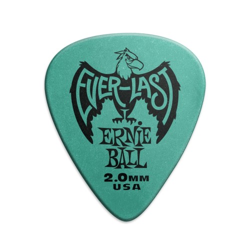 Ernie Ball Everlast Picks - 2.0mm Teal - 12 paku iepakojums — mediatori Ernie Ball Everlast Picks - 2.0mm Teal - 12 paku iepakojums — mediatori