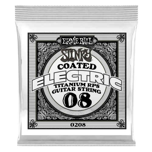 Ernie Ball .008 Slinky Coated Titanium Reinforced Plain — elektriskās ģitāras atsevišķa stīga Ernie Ball .008 Slinky Coated Titanium Reinforced Plain — elektriskās ģitāras atsevišķa stīga