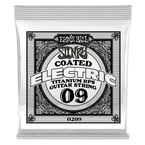Ernie Ball .009 Slinky Coated Titanium Reinforced Plain — elektriskās ģitāras atsevišķa stīga Ernie Ball .009 Slinky Coated Titanium Reinforced Plain — elektriskās ģitāras atsevišķa stīga