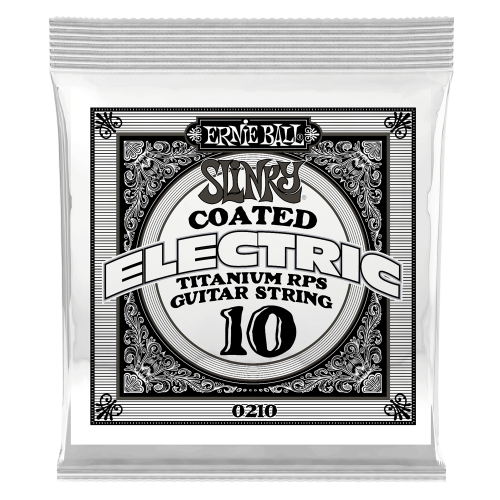 Ernie Ball .010 Slinky Coated Titanium Reinforced Plain — elektriskās ģitāras atsevišķa stīga Ernie Ball .010 Slinky Coated Titanium Reinforced Plain — elektriskās ģitāras atsevišķa stīga