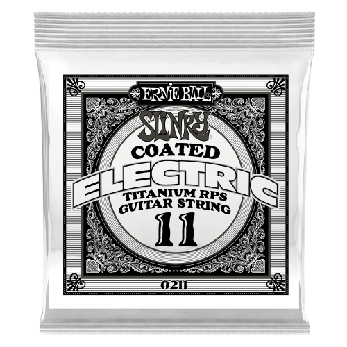 Ernie Ball .011 Slinky Coated Titanium Reinforced Plain — elektriskās ģitāras atsevišķa stīga Ernie Ball .011 Slinky Coated Titanium Reinforced Plain — elektriskās ģitāras atsevišķa stīga