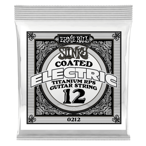 Ernie Ball .012 Slinky Coated Titanium Reinforced Plain — elektriskās ģitāras atsevišķa stīga Ernie Ball .012 Slinky Coated Titanium Reinforced Plain — elektriskās ģitāras atsevišķa stīga