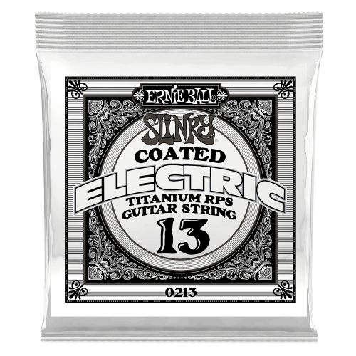 Ernie Ball .013 Slinky Coated Titanium Reinforced Plain — elektriskās ģitāras atsevišķa stīga Ernie Ball .013 Slinky Coated Titanium Reinforced Plain — elektriskās ģitāras atsevišķa stīga