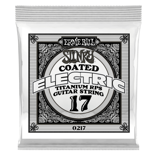 Ernie Ball .017 Slinky Coated Titanium Reinforced Plain — elektriskās ģitāras atsevišķa stīga Ernie Ball .017 Slinky Coated Titanium Reinforced Plain — elektriskās ģitāras atsevišķa stīga