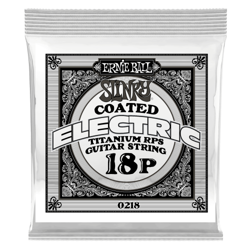 Ernie Ball .018 Slinky Coated Titanium Reinforced Plain — elektriskās ģitāras atsevišķa stīga Ernie Ball .018 Slinky Coated Titanium Reinforced Plain — elektriskās ģitāras atsevišķa stīga