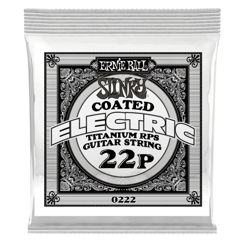 Ernie Ball .022 Slinky Coated Titanium Reinforced Plain — elektriskās ģitāras atsevišķa stīga Ernie Ball .022 Slinky Coated Titanium Reinforced Plain — elektriskās ģitāras atsevišķa stīga