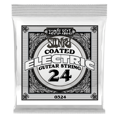 Ernie Ball .024 Slinky Coated Nickel Wound — elektriskās ģitāras atsevišķa stīga Ernie Ball .024 Slinky Coated Nickel Wound — elektriskās ģitāras atsevišķa stīga