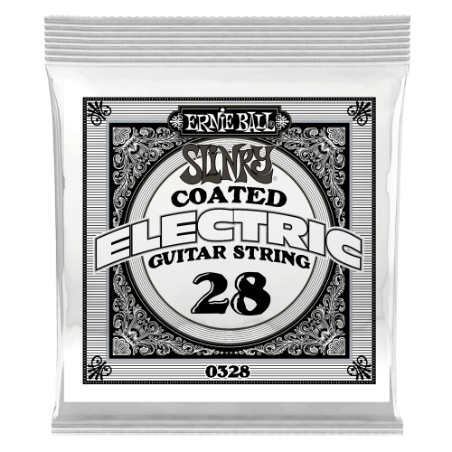 Ernie Ball .028 Slinky Coated Nickel Wound — elektriskās ģitāras atsevišķa stīga Ernie Ball .028 Slinky Coated Nickel Wound — elektriskās ģitāras atsevišķa stīga